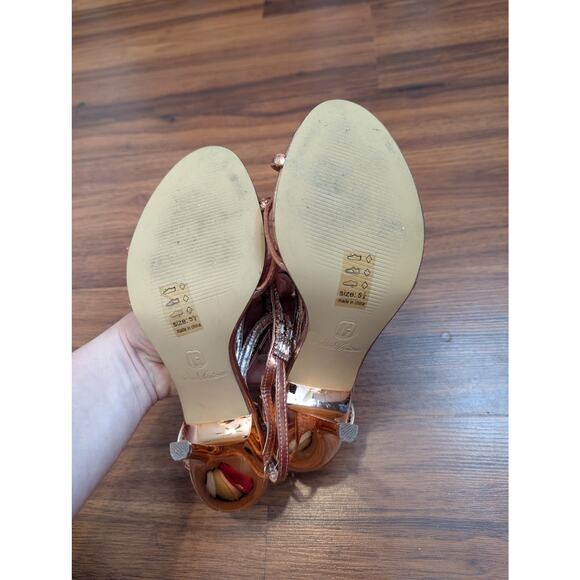 Michael Antonio Rose Gold Strappy Rhinestone Heels- Size 5.5 - Picture 5 of 6